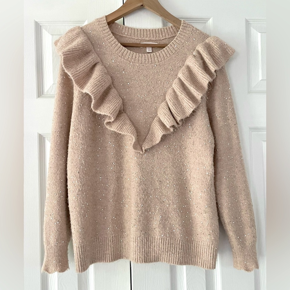 LC Lauren Conrad Ruffle Sweater Size L
